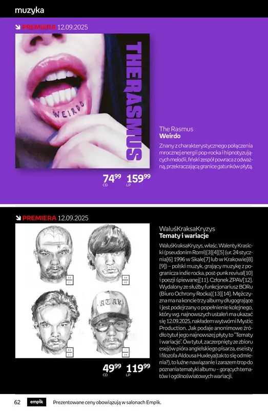Empik - gazetka promocyjna Tom kultury: muzyka od środy 10.09 do wtorku 23.09 - strona 9
