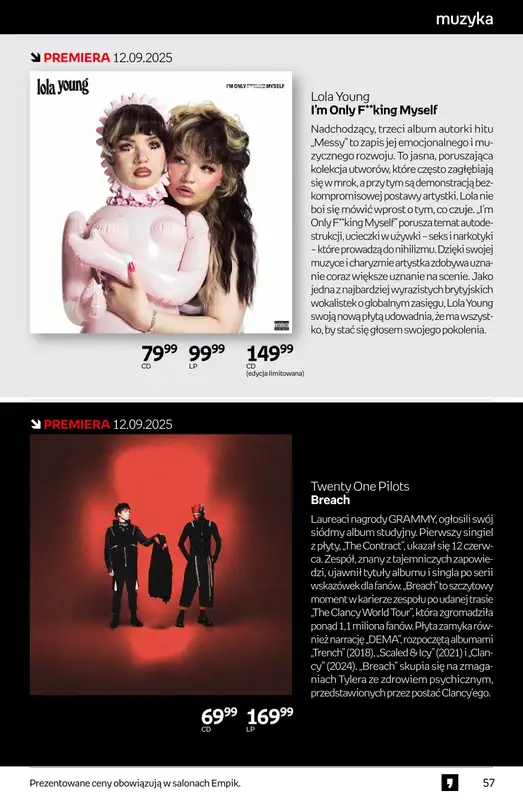 Empik - gazetka promocyjna Tom kultury: muzyka od środy 10.09 do wtorku 23.09 - strona 4