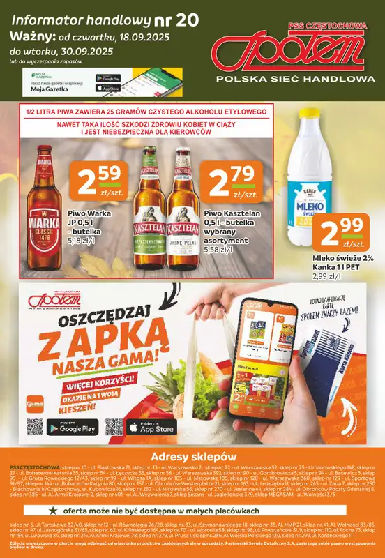 Społem Częstochowa - gazetka promocyjna Gazetka od czwartku 18.09 do wtorku 30.09 - strona 12