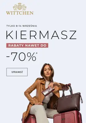 Wittchen - gazetka promocyjna Do -70% na kiermaszu od środy 10.09 do niedzieli 14.09 Wittchen - gazetka promocyjna Do -70% na kiermaszu od środy 10.09 do niedzieli 14.09