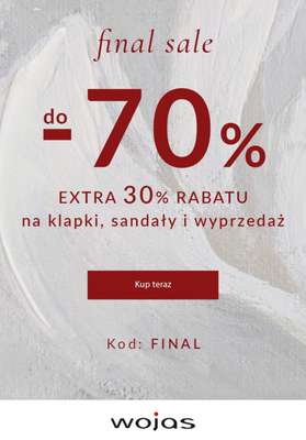 Wojas - gazetka promocyjna Do -30% na wyprzedaż od środy 10.09 do wtorku 16.09
