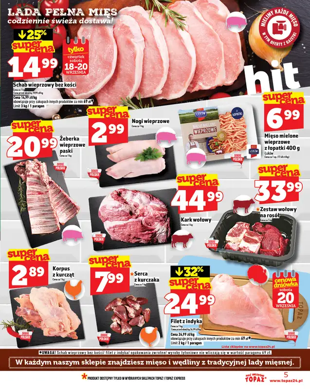 TOPAZ - gazetka promocyjna Gazetka od czwartku 18.09 do środy 24.09 - strona 5