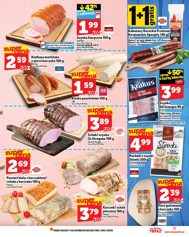 TOPAZ - gazetka promocyjna Gazetka od czwartku 18.09 do środy 24.09 - strona 9