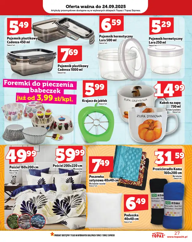TOPAZ - gazetka promocyjna Gazetka od czwartku 18.09 do środy 24.09 - strona 27