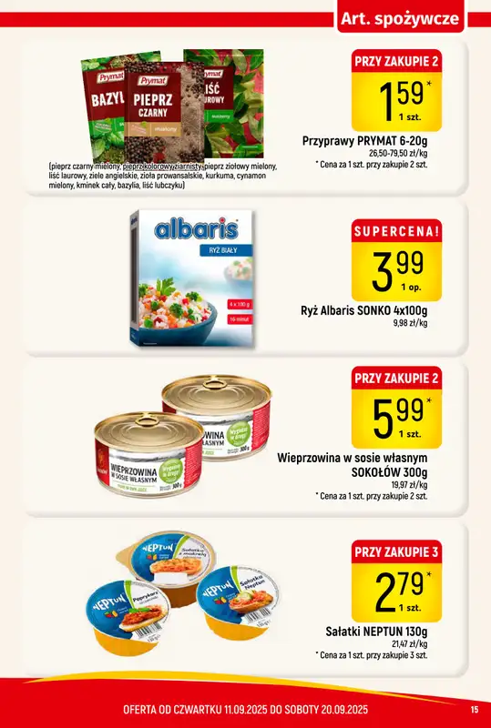 Delikatesy Piotruś Pan - gazetka promocyjna Gazetka od czwartku 11.09 do soboty 20.09 - strona 15