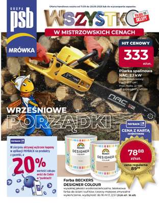 PSB Mrówka - gazetka promocyjna Gazetka od czwartku 11.09 do soboty 20.09
