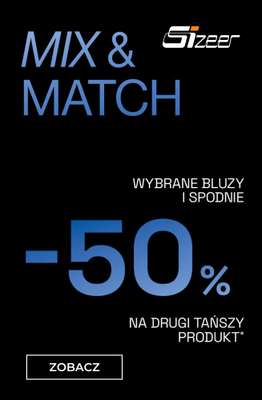 Sizeer - gazetka promocyjna Mix&Match: -50% na drugą bluzę lub spodnie od czwartku 11.09 do środy 17.09