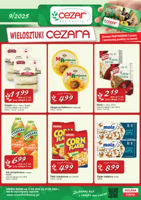 CEZAR Delikatesy - gazetka promocyjna Gazetka od czwartku 11.09 do środy 24.09 CEZAR Delikatesy - gazetka promocyjna Gazetka od czwartku 11.09 do środy 24.09