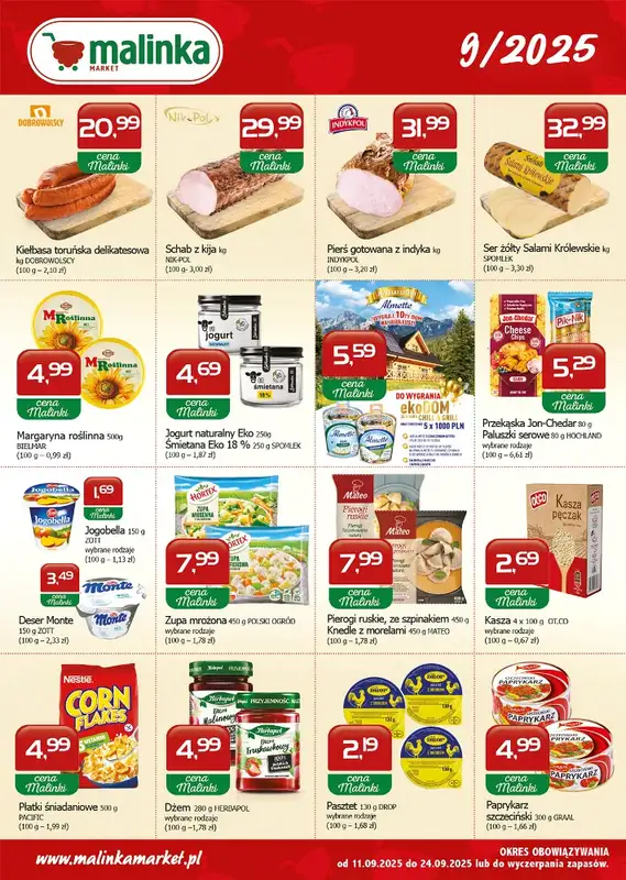 MALINKA - gazetka promocyjna Gazetka od czwartku 11.09 do środy 24.09