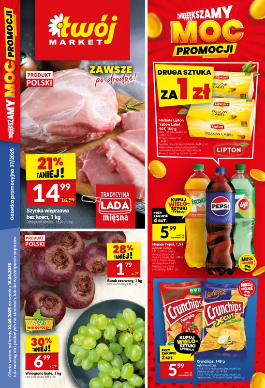 Twój Market - gazetka promocyjna Gazetka od środy 10.09 do wtorku 16.09