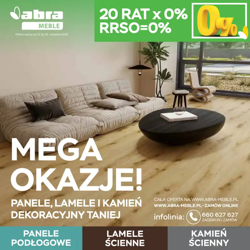 Abra Meble - gazetka promocyjna Mega okazje na panele od piątku 12.09 do czwartku 25.09