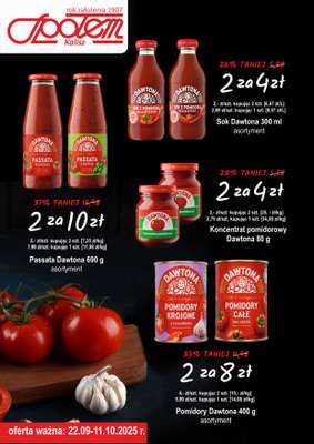 Społem - Blisko i Korzystnie - gazetka promocyjna Plakat promocyjny PSS Kalisz od poniedziałku 22.09 do soboty 11.10