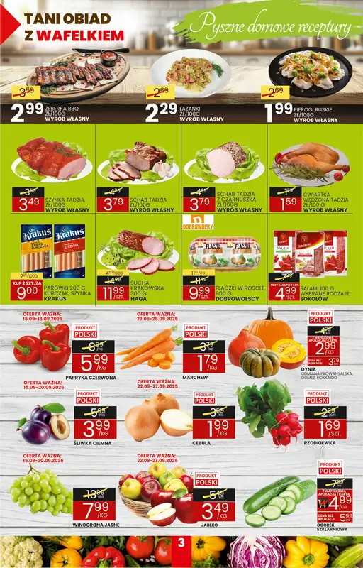 Wafelek - gazetka promocyjna Gazetka od poniedziałku 15.09 do soboty 27.09 - strona 3