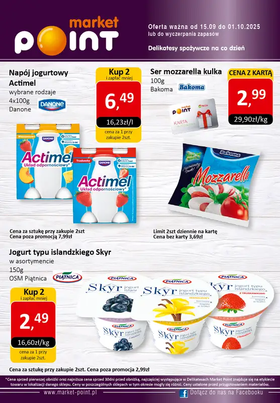 Market Point - gazetka promocyjna Gazetka od poniedziałku 15.09 do środy 01.10