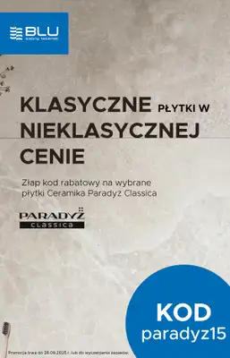 Blue Stop - gazetka promocyjna Klasyczne płytki w nieklasycznej cenie od poniedziałku 15.09 do niedzieli 28.09
