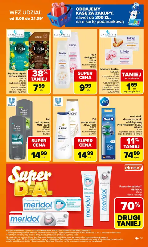 Carrefour Market - gazetka promocyjna Gazetka Carrefour Market od poniedziałku od poniedziałku 15.09 do soboty 20.09 - strona 51