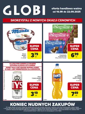 Globi - gazetka promocyjna Gazetka Globi od wtorku 16.09 do poniedziałku 22.09