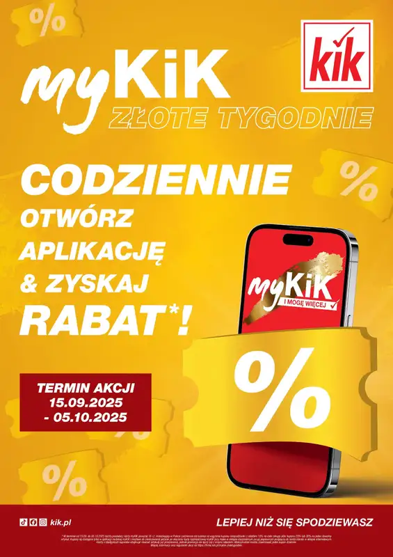 KiK - gazetka promocyjna My Kik - Złote tygodnie od poniedziałku 15.09 do niedzieli 28.09