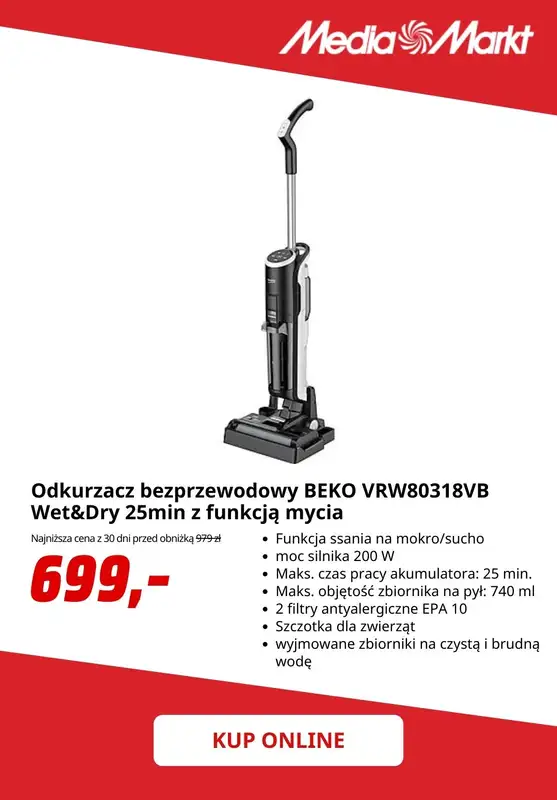 Media Markt - gazetka promocyjna Odkurzacze bezprzewodowe w super cenach! od poniedziałku 15.09 do środy 24.09 - strona 4