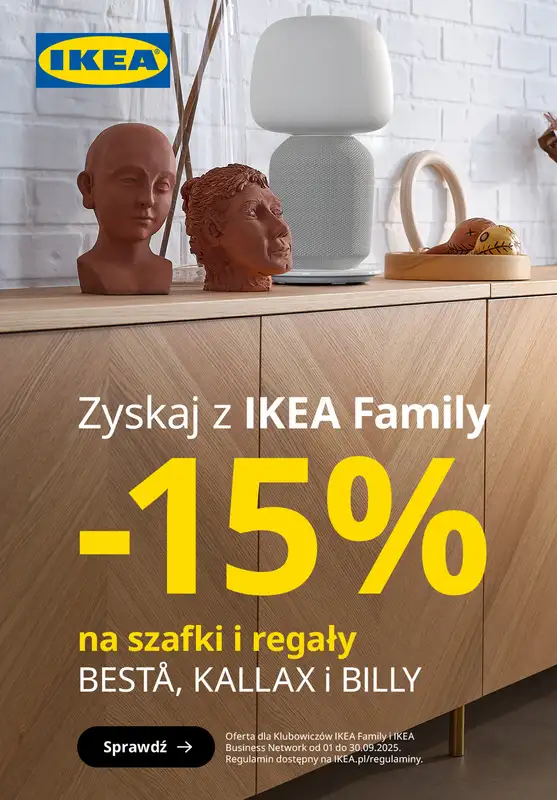 IKEA - gazetka promocyjna -15% na szafy i regały! od poniedziałku 01.09 do wtorku 30.09