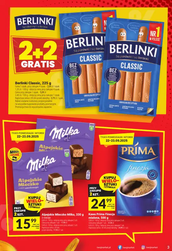 Twój Market - gazetka promocyjna Gazetka od środy 17.09 do wtorku 23.09 - strona 3