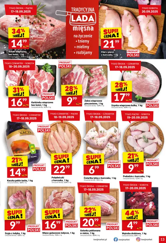 Twój Market - gazetka promocyjna Gazetka od środy 17.09 do wtorku 23.09 - strona 13