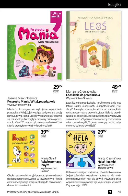 Empik - gazetka promocyjna Tom kultury: książki od środy 10.09 do wtorku 23.09 - strona 45