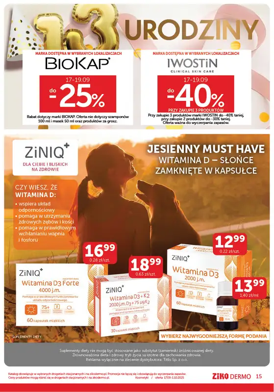 Ziko Dermo - gazetka promocyjna Gazetka od środy 17.09 do środy 01.10 - strona 15