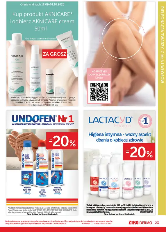 Ziko Dermo - gazetka promocyjna Gazetka od środy 17.09 do środy 01.10 - strona 23