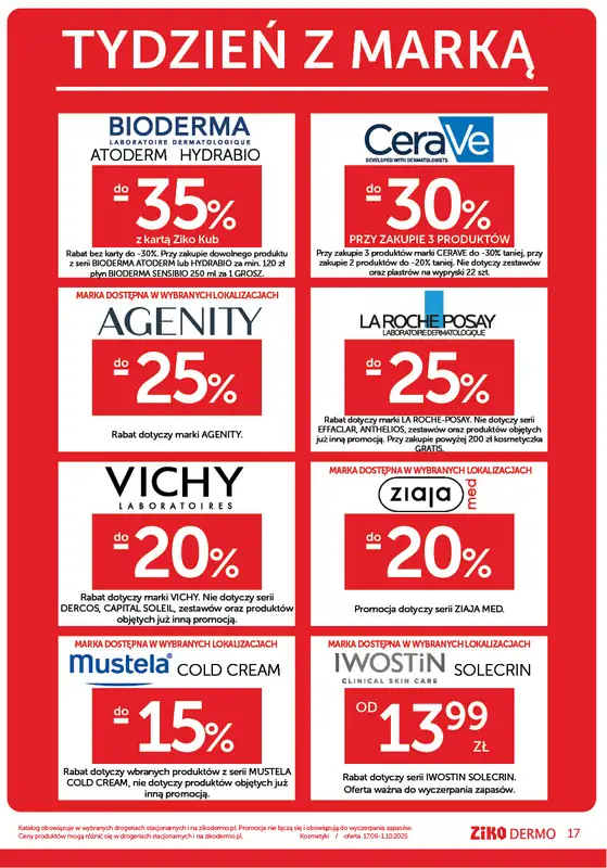 Ziko Dermo - gazetka promocyjna Gazetka od środy 17.09 do środy 01.10 - strona 17