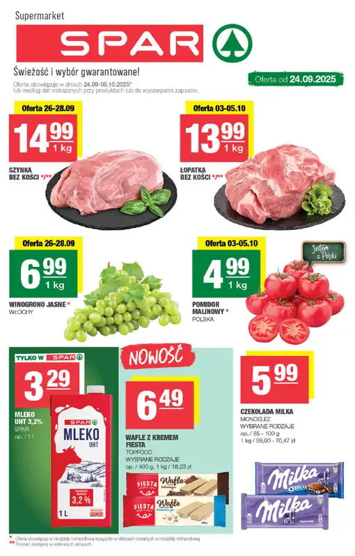 SPAR - gazetka promocyjna Gazetka Spar od środy 24.09 do niedzieli 05.10