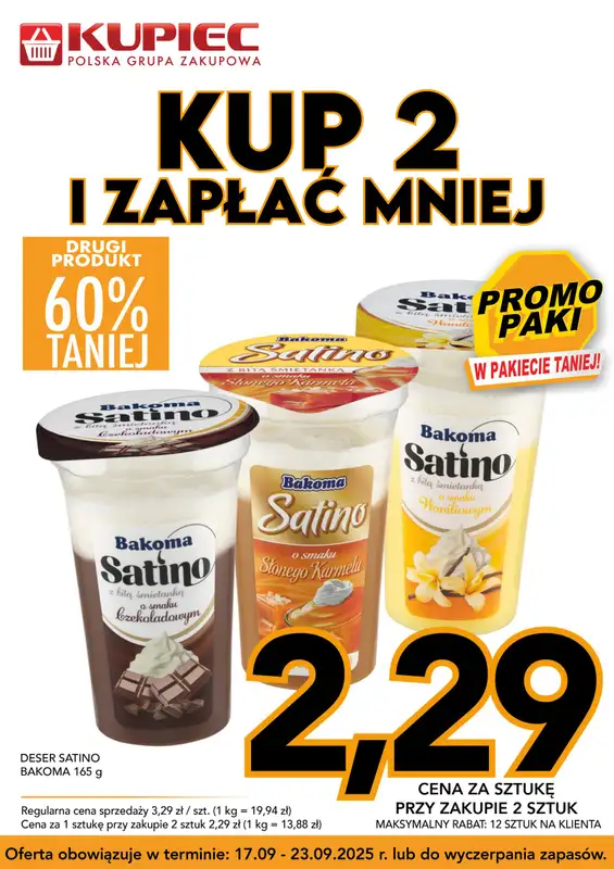 Kupiec - gazetka promocyjna Promopaki od środy 17.09 do wtorku 23.09