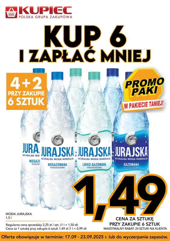 Kupiec - gazetka promocyjna Promopaki od środy 17.09 do wtorku 23.09 - strona 6