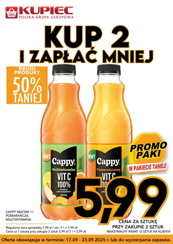 Kupiec - gazetka promocyjna Promopaki od środy 17.09 do wtorku 23.09 - strona 2