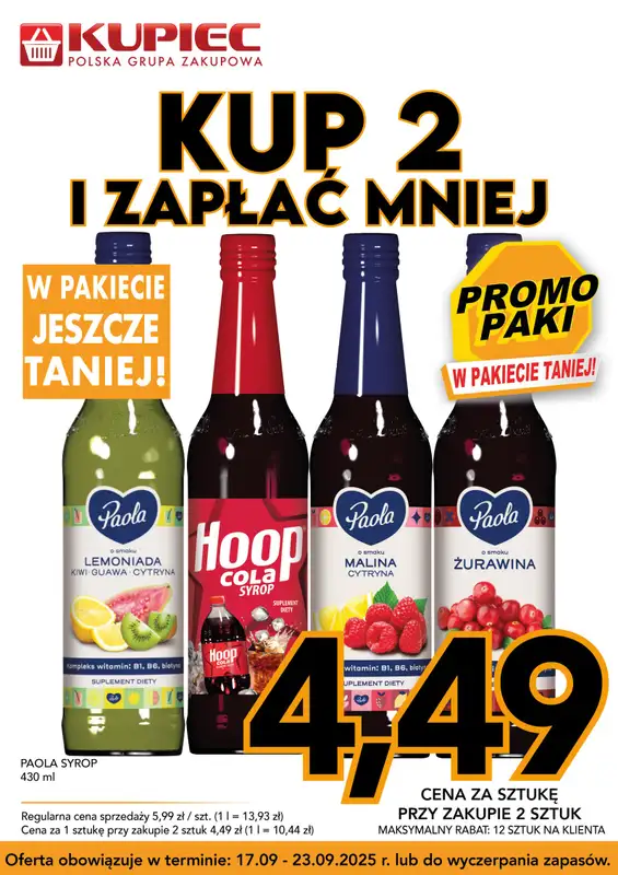 Kupiec - gazetka promocyjna Promopaki od środy 17.09 do wtorku 23.09 - strona 9