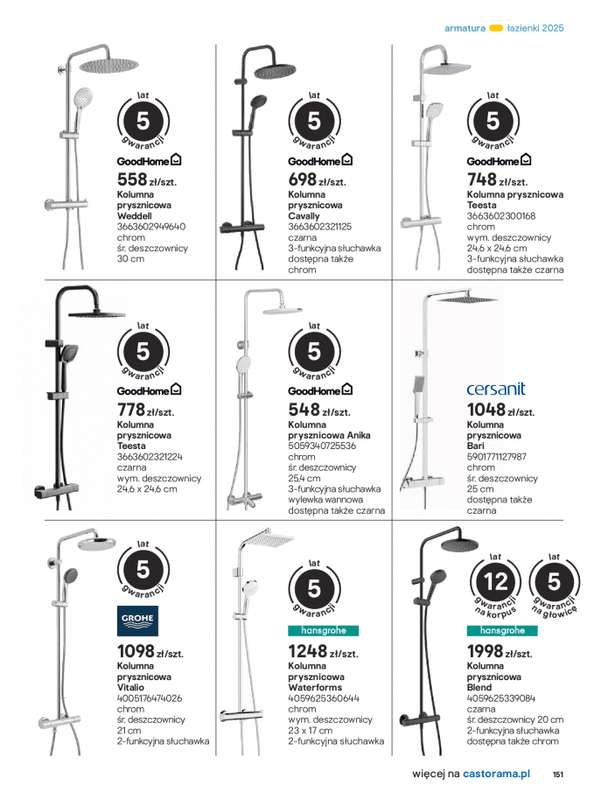 Castorama - gazetka promocyjna Katalog Łazienki od środy 17.09 do środy 31.12 - strona 151