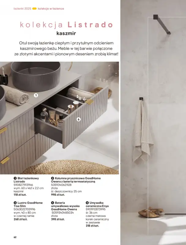 Castorama - gazetka promocyjna Katalog Łazienki od środy 17.09 do środy 31.12 - strona 62