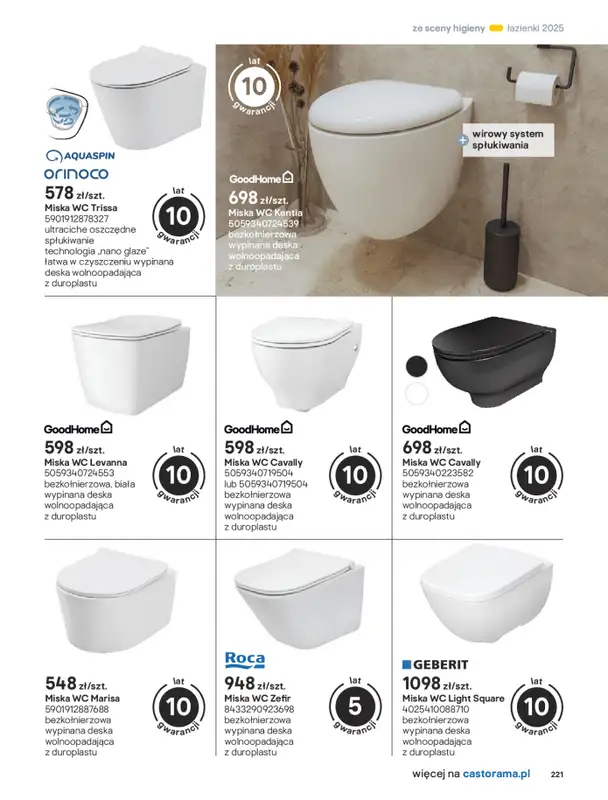 Castorama - gazetka promocyjna Katalog Łazienki od środy 17.09 do środy 31.12 - strona 221