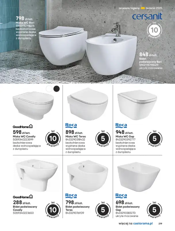 Castorama - gazetka promocyjna Katalog Łazienki od środy 17.09 do środy 31.12 - strona 219