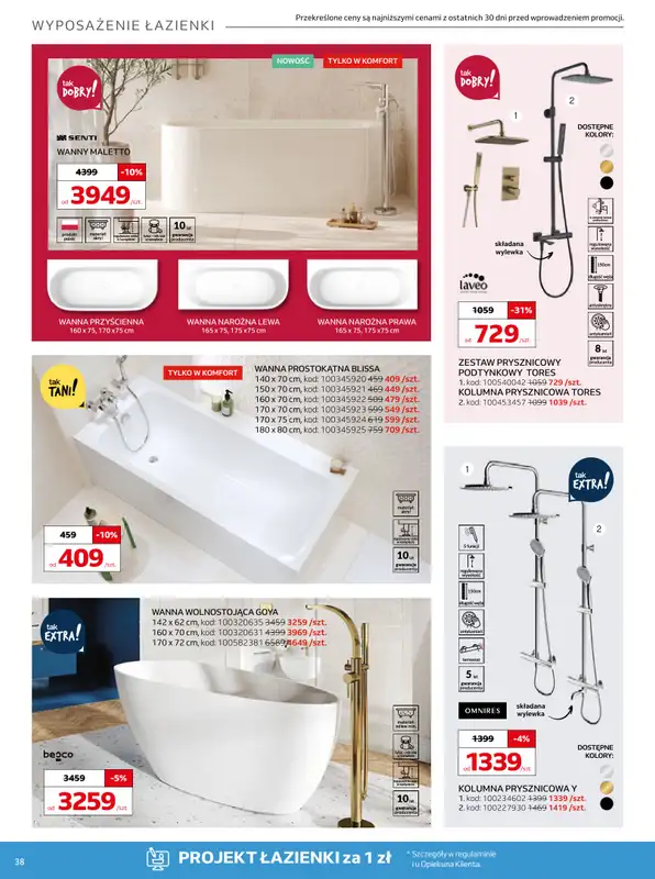 Komfort - gazetka promocyjna Gazetka od środy 17.09 do wtorku 28.10 - strona 38