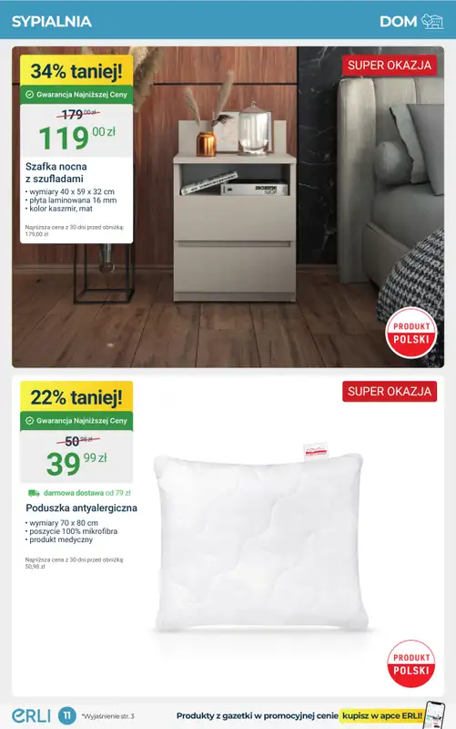 Erli - gazetka promocyjna Meble, które robią klimat – HITY cenowe! od środy 17.09 do niedzieli 28.09 - strona 11