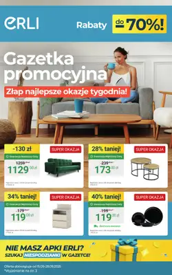 Erli - gazetka promocyjna Meble, które robią klimat – HITY cenowe! od środy 17.09 do niedzieli 28.09 Erli - gazetka promocyjna Meble, które robią klimat – HITY cenowe! od środy 17.09 do niedzieli 28.09
