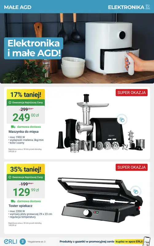 Erli - gazetka promocyjna Małe AGD i codzienne zakupy do domu taniej! od piątku 19.09 do niedzieli 28.09 - strona 2