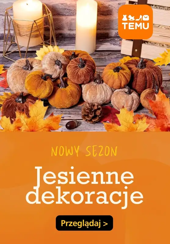 Temu - gazetka promocyjna Jesienne dekoracje od środy 17.09 do poniedziałku 29.09