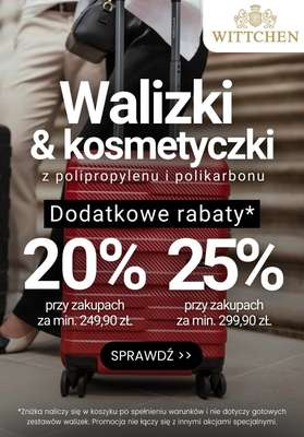 Wittchen - gazetka promocyjna Dodatkowe rabaty na walizki i kosmetyczki! od środy 17.09 