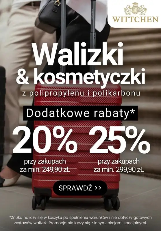 Wittchen - gazetka promocyjna Dodatkowe rabaty na walizki i kosmetyczki! od środy 17.09 
