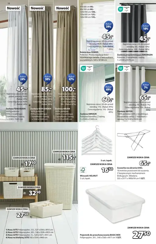 Jysk - gazetka promocyjna Świetna oferta dla domu. Rabat do 60% od środy 24.09 do niedzieli 12.10 - strona 18