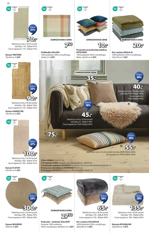 Jysk - gazetka promocyjna Świetna oferta dla domu. Rabat do 60% od środy 24.09 do niedzieli 12.10 - strona 20
