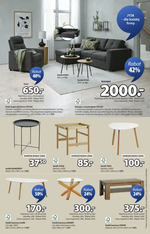 Jysk - gazetka promocyjna Świetna oferta dla domu. Rabat do 60% od środy 24.09 do niedzieli 12.10 - strona 7