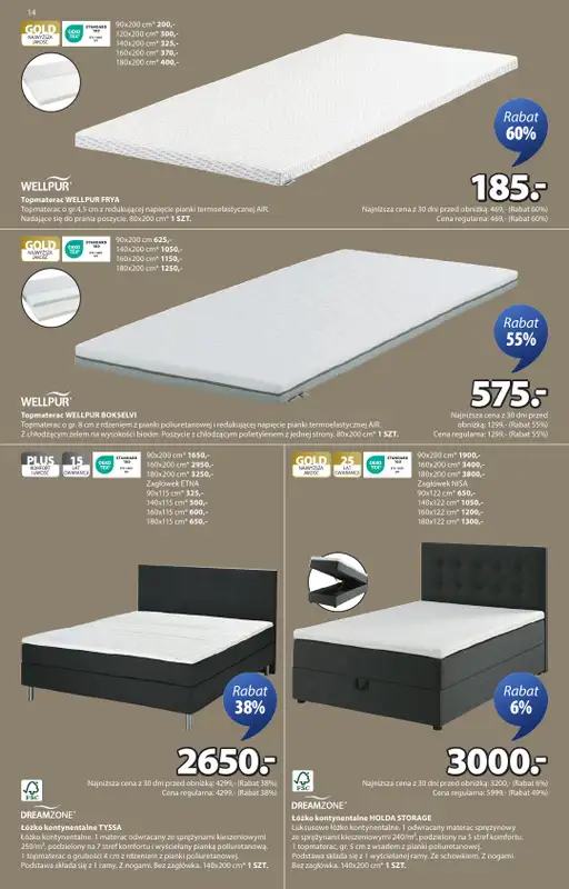 Jysk - gazetka promocyjna Świetna oferta dla domu. Rabat do 60% od środy 24.09 do niedzieli 12.10 - strona 14